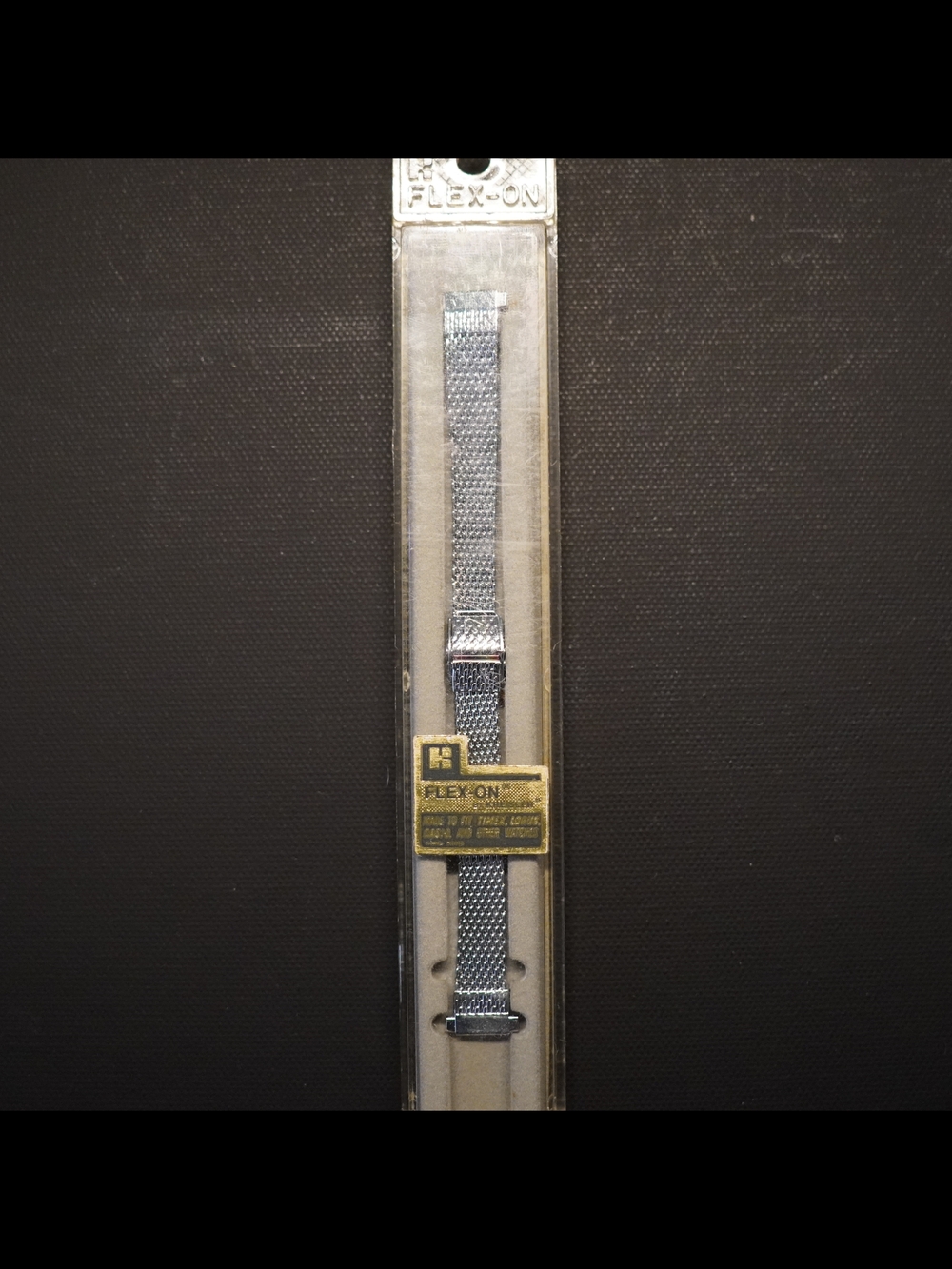 NOS Flex-On by Kreisler Silver Mesh Watch Band 9mm to 11mm Vintage USA